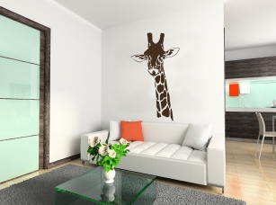 Žirafí hlava samolepka na zeď