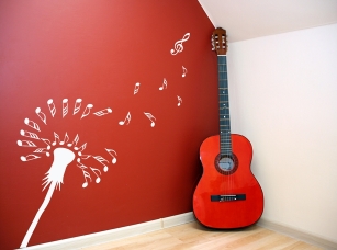 Pampeliška pro muzikanty samolepka na zeď