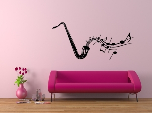 Saxofon samolepka na zeď