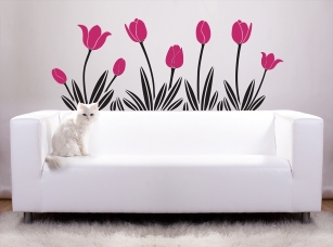 Tulipány samolepka na zeď